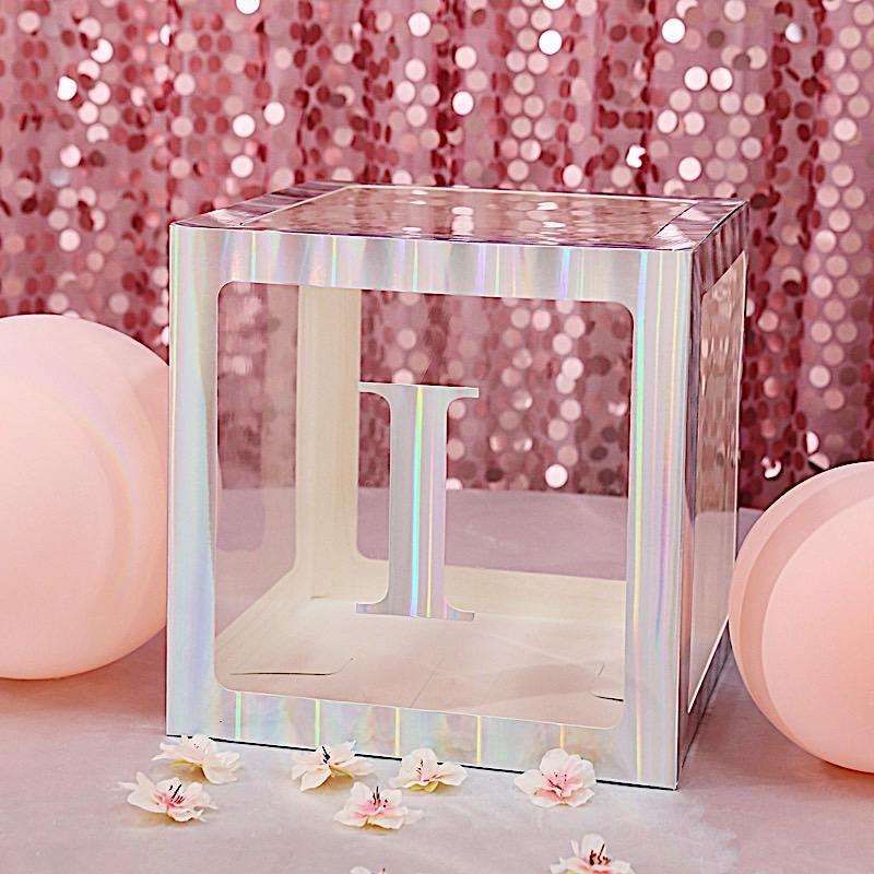 4 Iridescent 5 in Letter Stickers Backdrop Wall Decorations