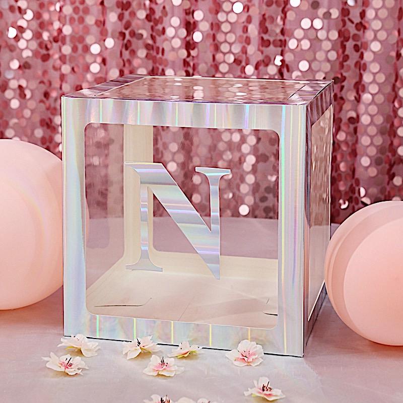 4 Iridescent 5 in Letter Stickers Backdrop Wall Decorations