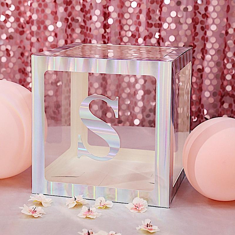 4 Iridescent 5 in Letter Stickers Backdrop Wall Decorations