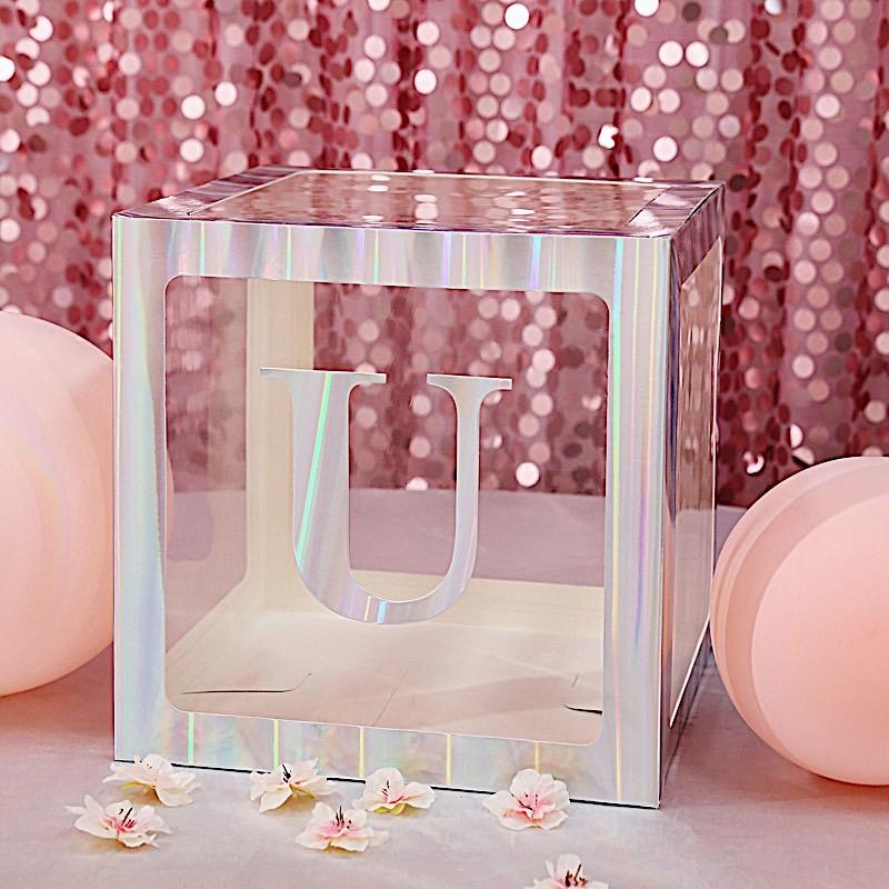 4 Iridescent 5 in Letter Stickers Backdrop Wall Decorations