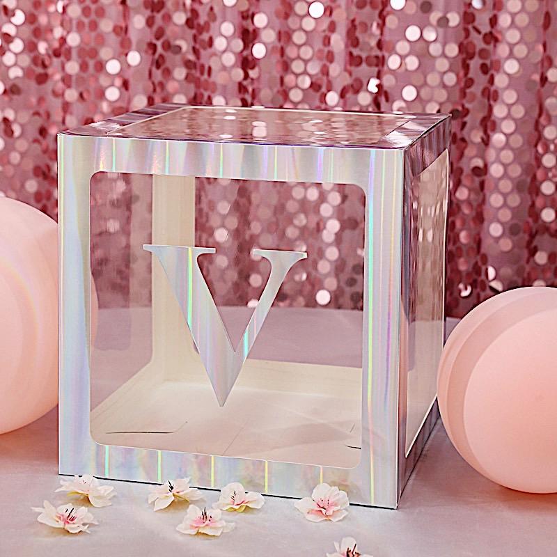 4 Iridescent 5 in Letter Stickers Backdrop Wall Decorations
