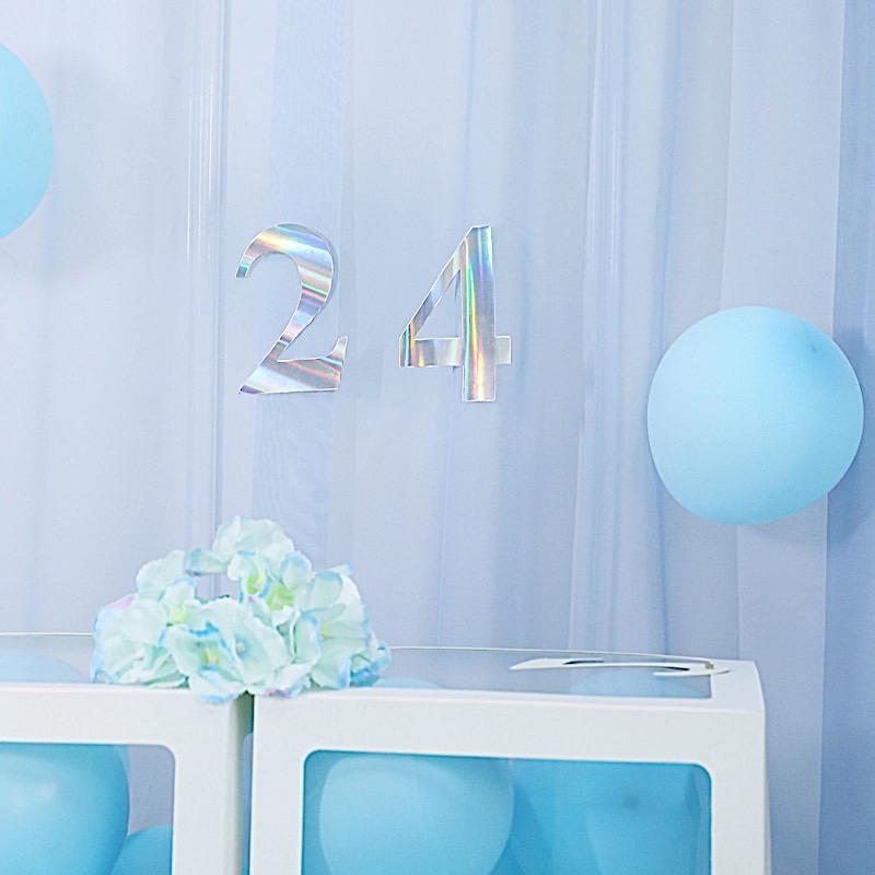 4 Iridescent 5 in Number Stickers Backdrop Wall Decorations