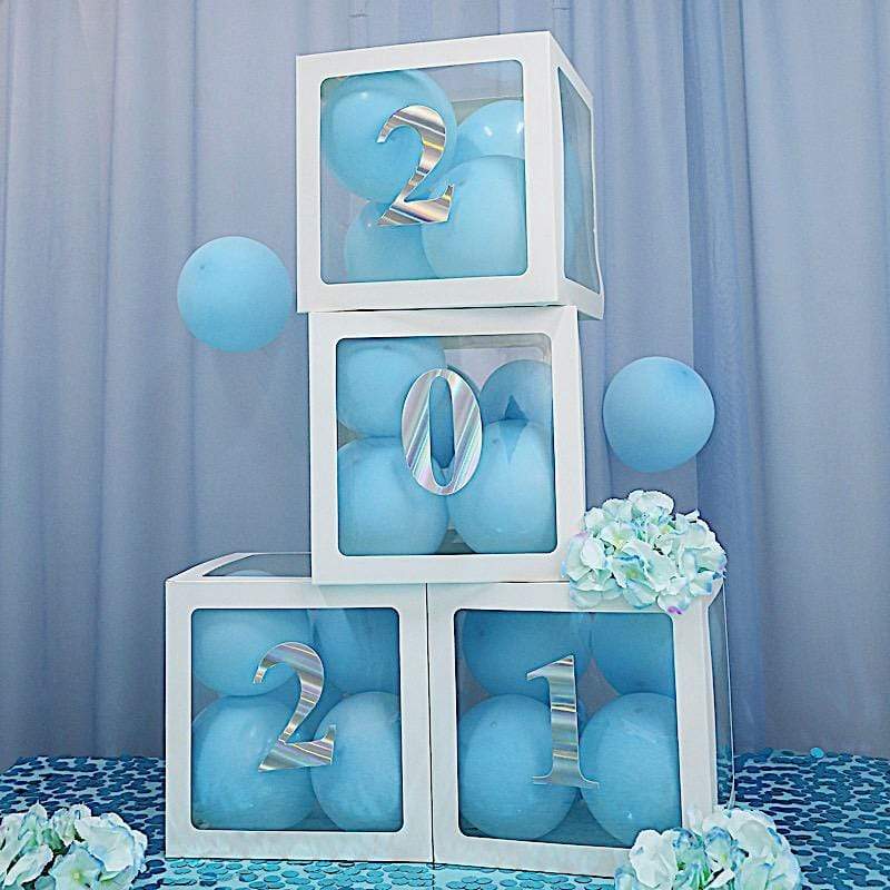 4 Iridescent 5 in Number Stickers Backdrop Wall Decorations