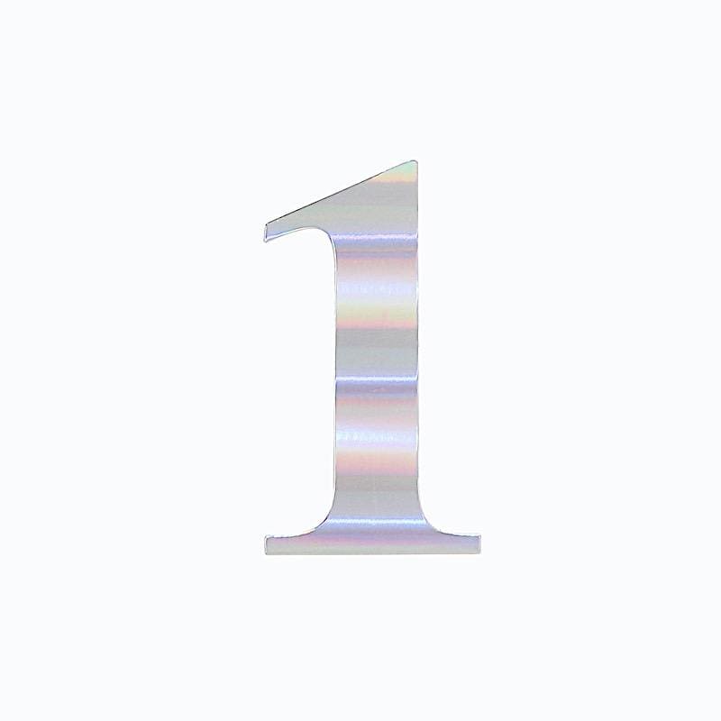 4 Iridescent 5 in Number Stickers Backdrop Wall Decorations