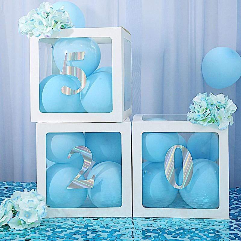 4 Iridescent 5 in Number Stickers Backdrop Wall Decorations