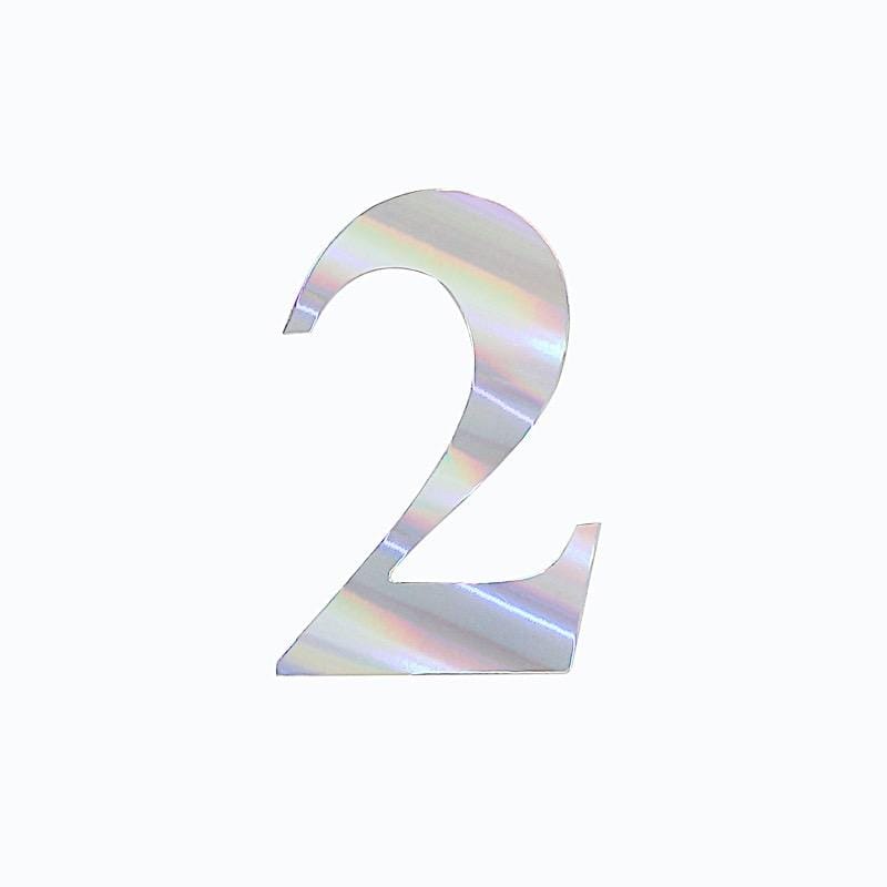 4 Iridescent 5 in Number Stickers Backdrop Wall Decorations
