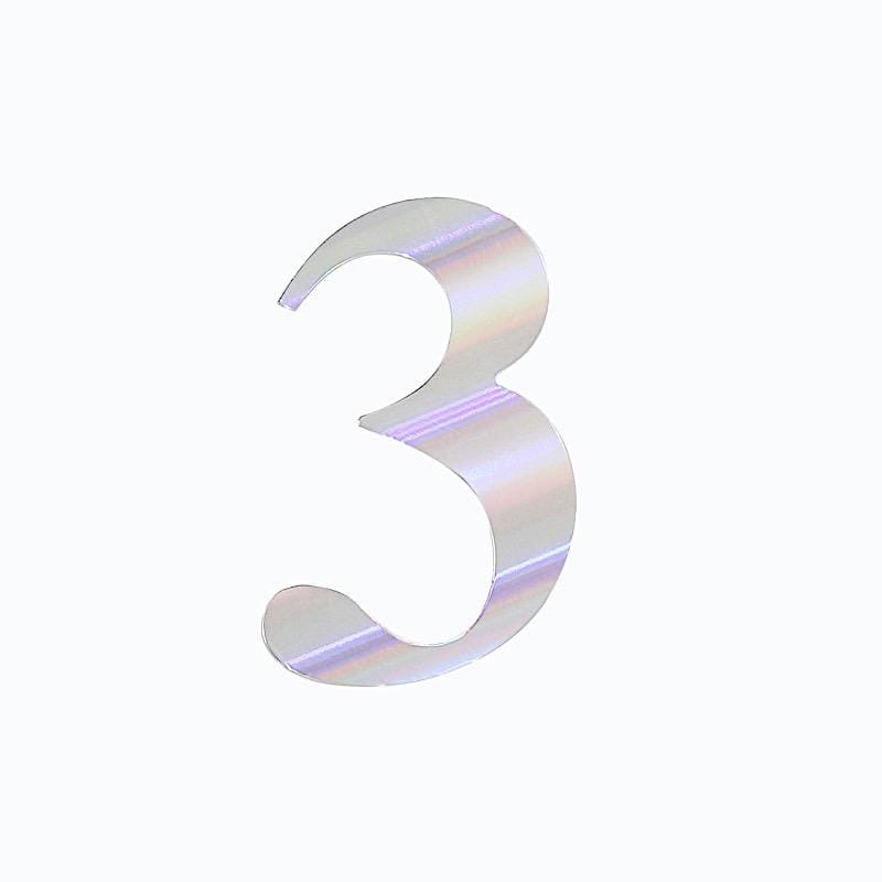 4 Iridescent 5 in Number Stickers Backdrop Wall Decorations