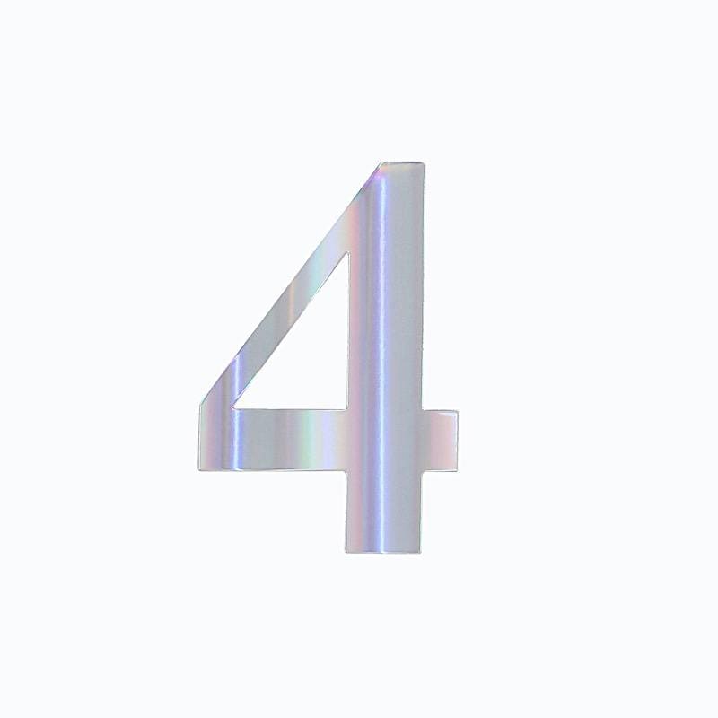 4 Iridescent 5 in Number Stickers Backdrop Wall Decorations