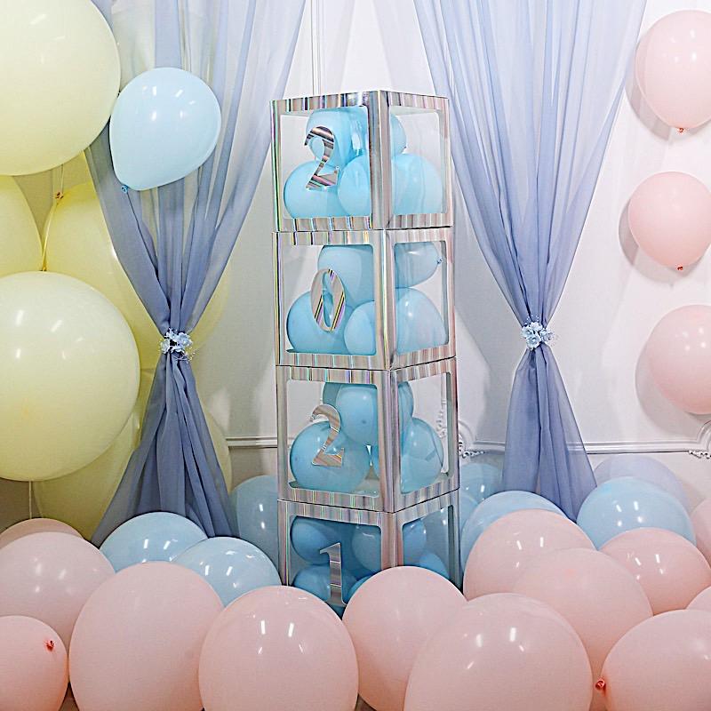 4 Iridescent 5 in Number Stickers Backdrop Wall Decorations