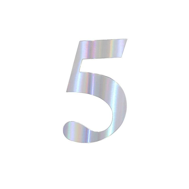 4 Iridescent 5 in Number Stickers Backdrop Wall Decorations