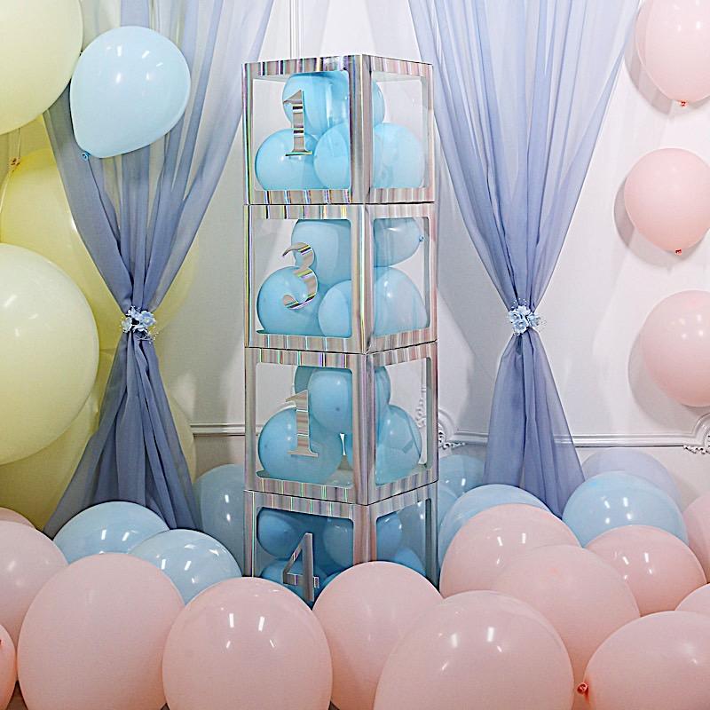 4 Iridescent 5 in Number Stickers Backdrop Wall Decorations