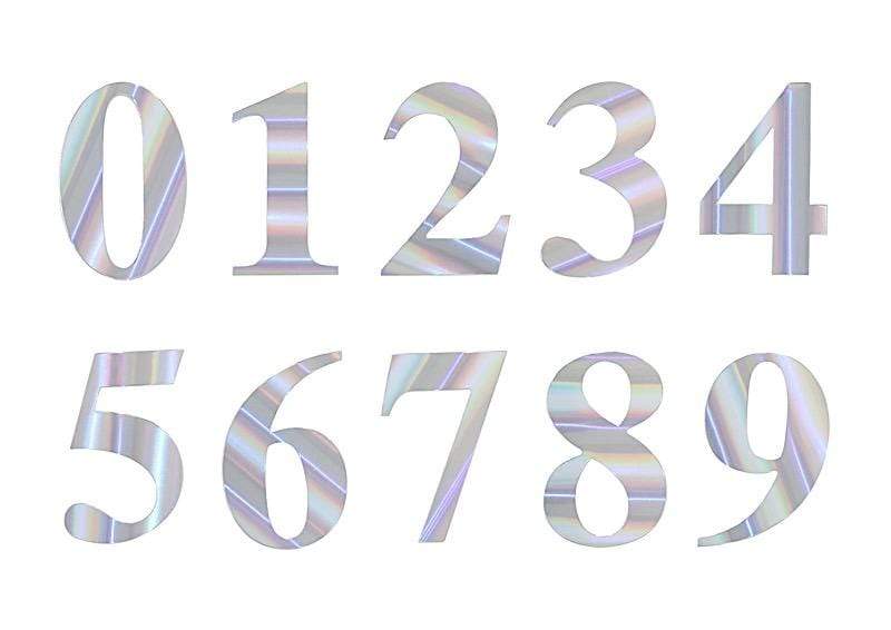 4 Iridescent 5 in Number Stickers Backdrop Wall Decorations