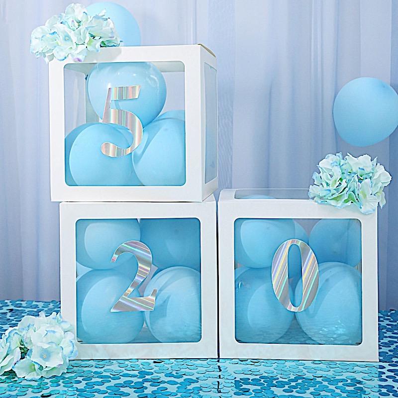 4 Iridescent 5 in Number Stickers Backdrop Wall Decorations