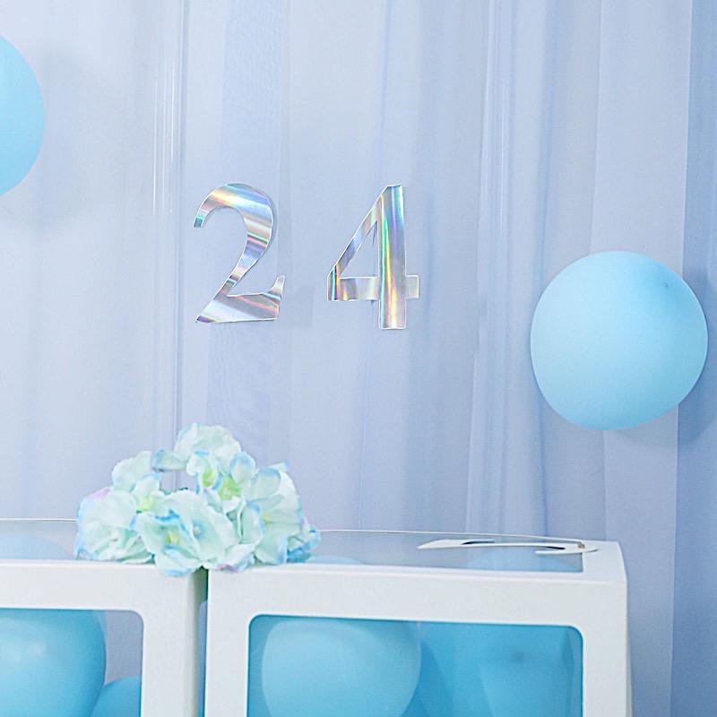 4 Iridescent 5 in Number Stickers Backdrop Wall Decorations