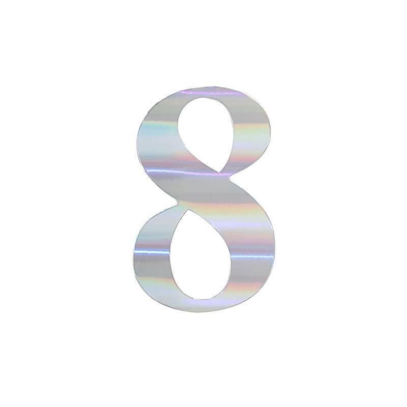 4 Iridescent 5 in Number Stickers Backdrop Wall Decorations
