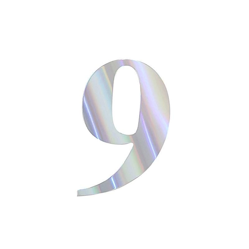 4 Iridescent 5 in Number Stickers Backdrop Wall Decorations
