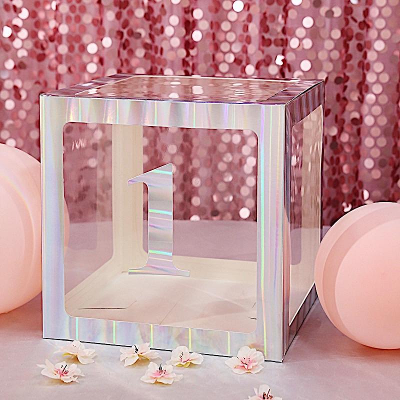 4 Iridescent 5 in Number Stickers Backdrop Wall Decorations