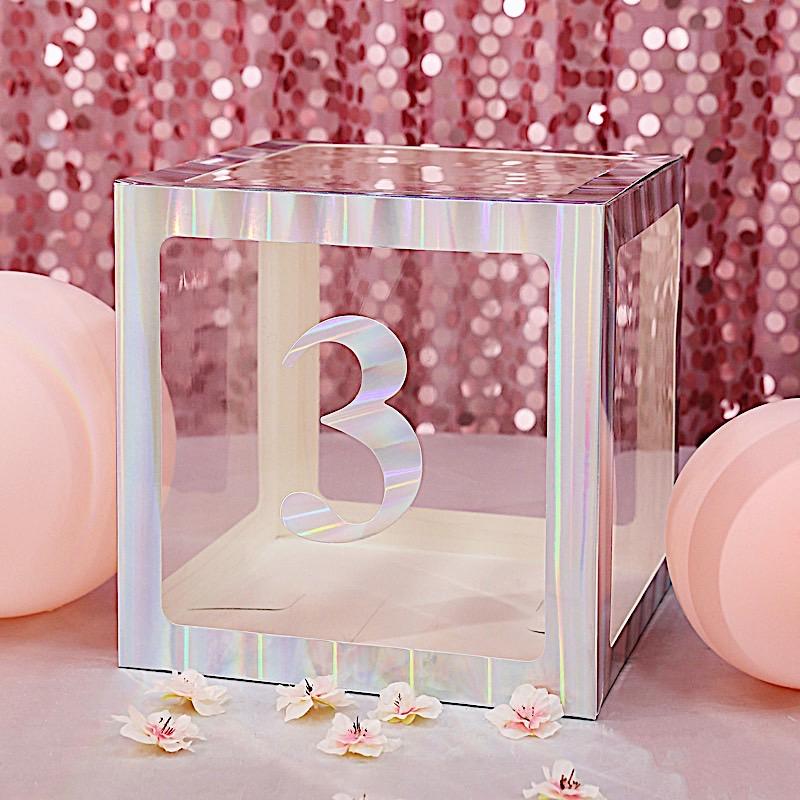 4 Iridescent 5 in Number Stickers Backdrop Wall Decorations
