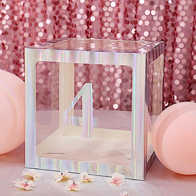 4 Iridescent 5 in Number Stickers Backdrop Wall Decorations