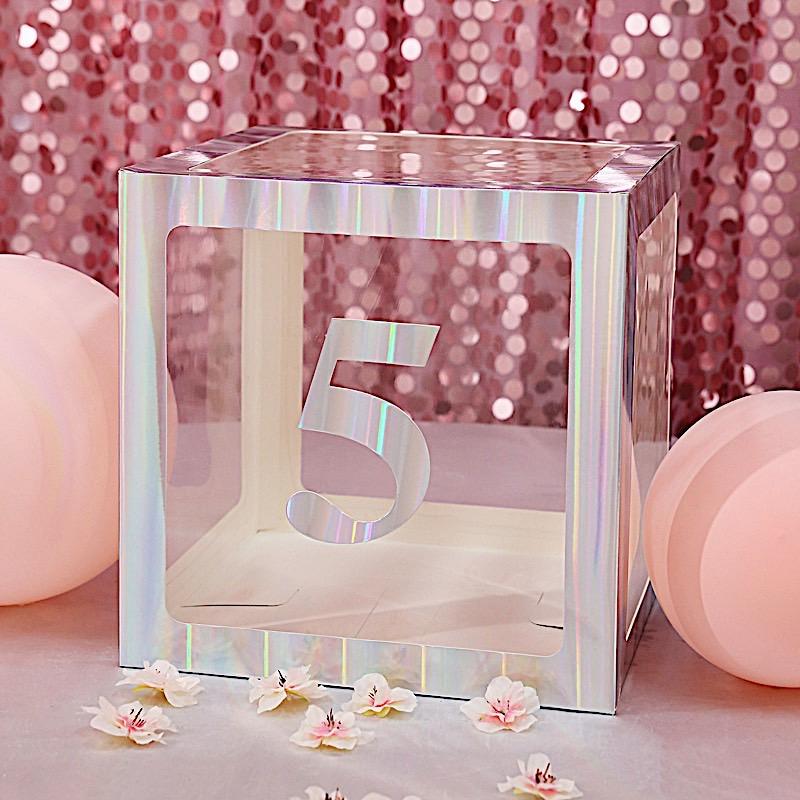 4 Iridescent 5 in Number Stickers Backdrop Wall Decorations