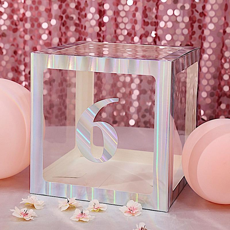 4 Iridescent 5 in Number Stickers Backdrop Wall Decorations