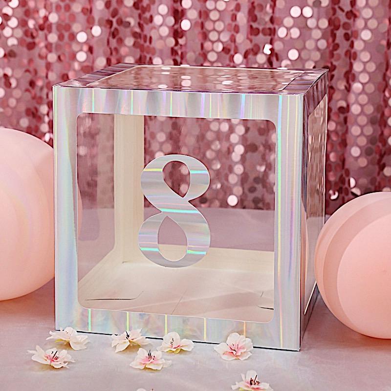 4 Iridescent 5 in Number Stickers Backdrop Wall Decorations