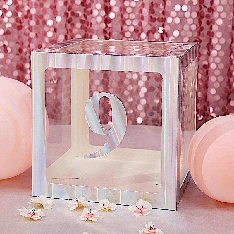 4 Iridescent 5 in Number Stickers Backdrop Wall Decorations