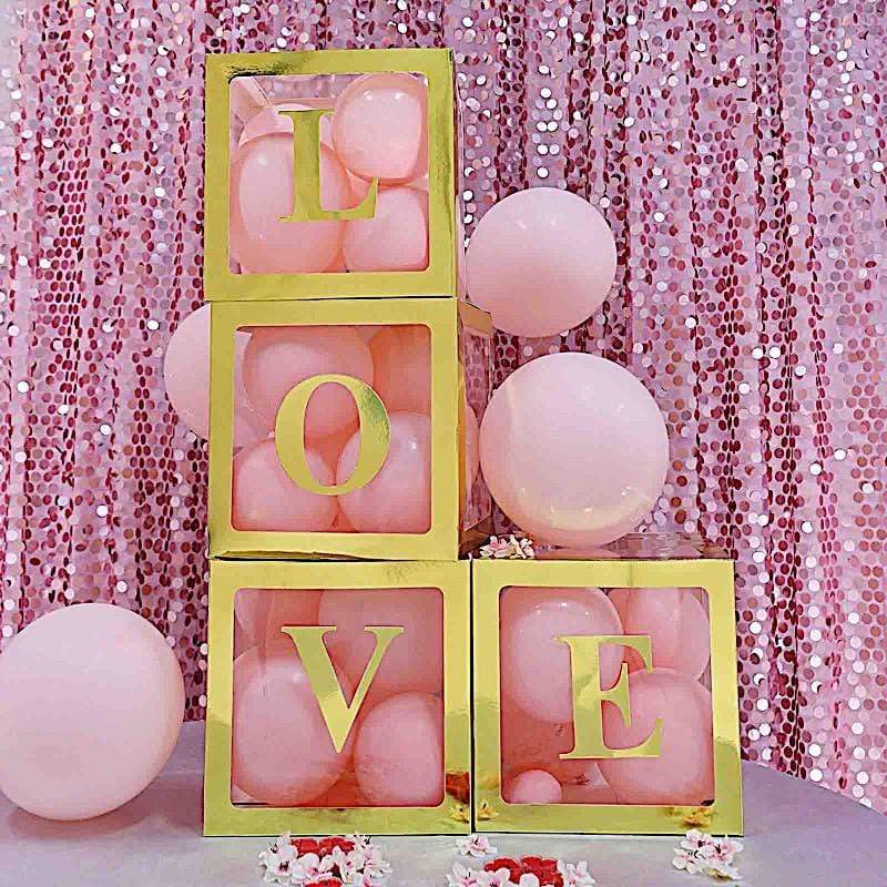 4 Metallic Gold 5 in Letter Stickers Backdrop Wall Decorations