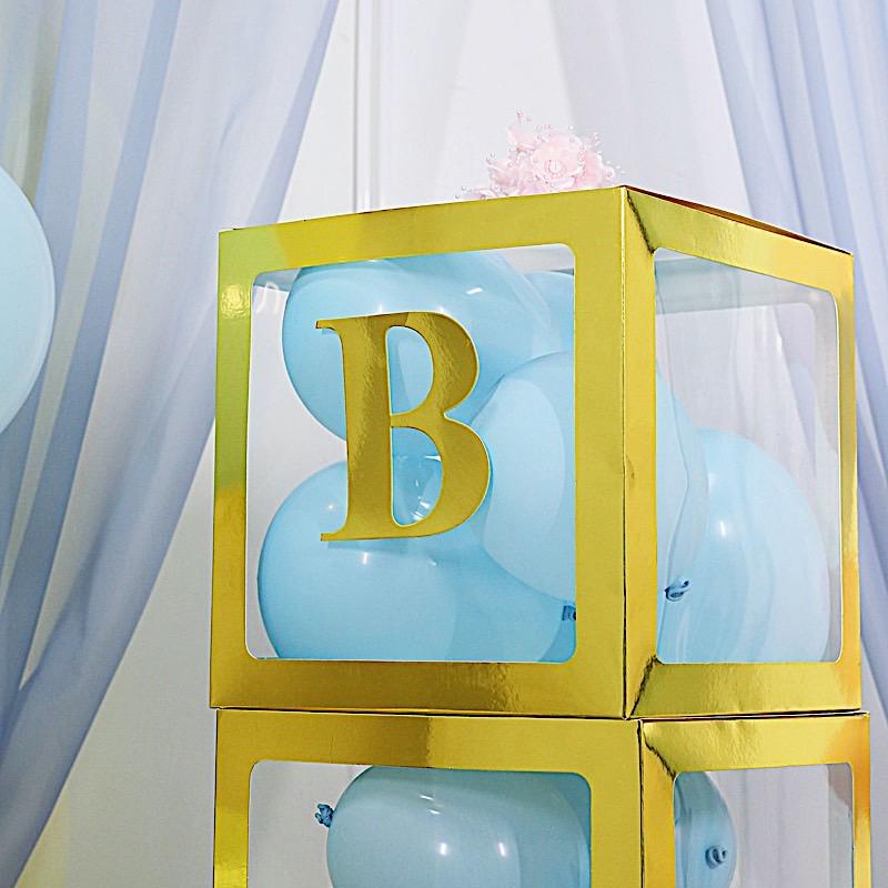 4 Metallic Gold 5 in Letter Stickers Backdrop Wall Decorations