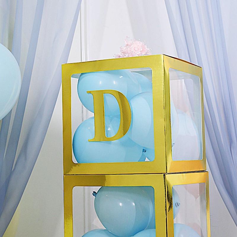 4 Metallic Gold 5 in Letter Stickers Backdrop Wall Decorations