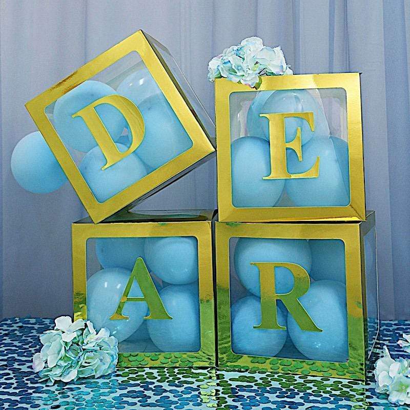 4 Metallic Gold 5 in Letter Stickers Backdrop Wall Decorations
