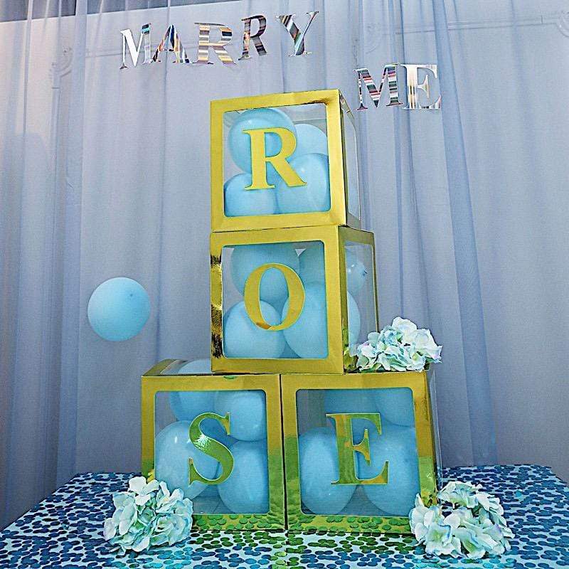 4 Metallic Gold 5 in Letter Stickers Backdrop Wall Decorations