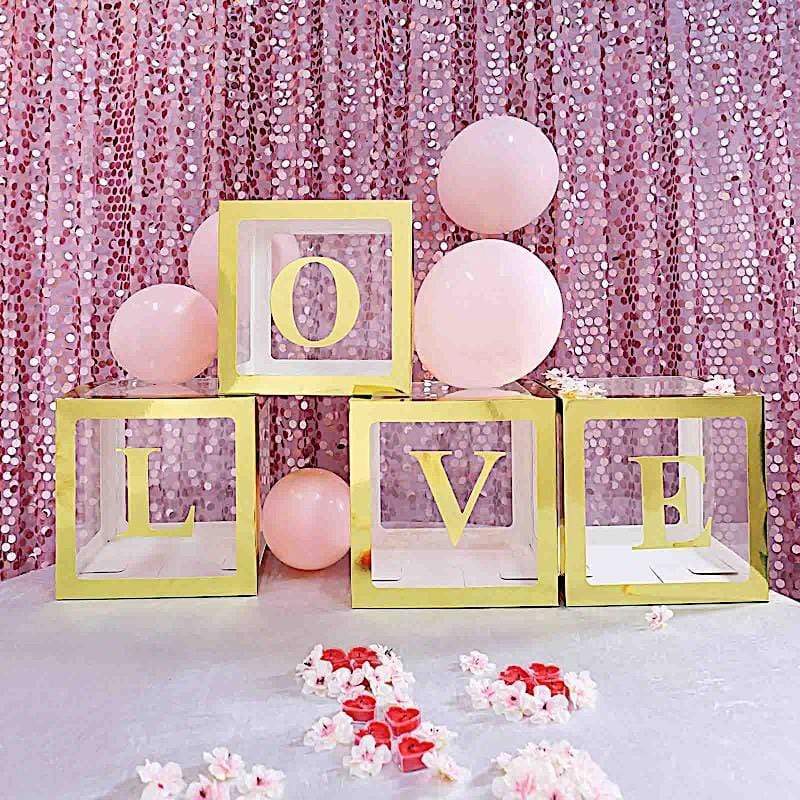 4 Metallic Gold 5 in Letter Stickers Backdrop Wall Decorations