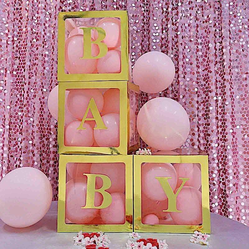 4 Metallic Gold 5 in Letter Stickers Backdrop Wall Decorations