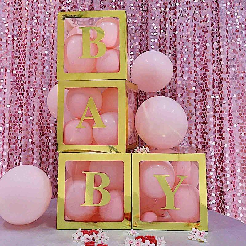 4 Metallic Gold 5 in Letter Stickers Backdrop Wall Decorations