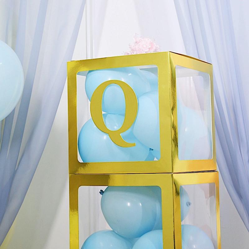 4 Metallic Gold 5 in Letter Stickers Backdrop Wall Decorations