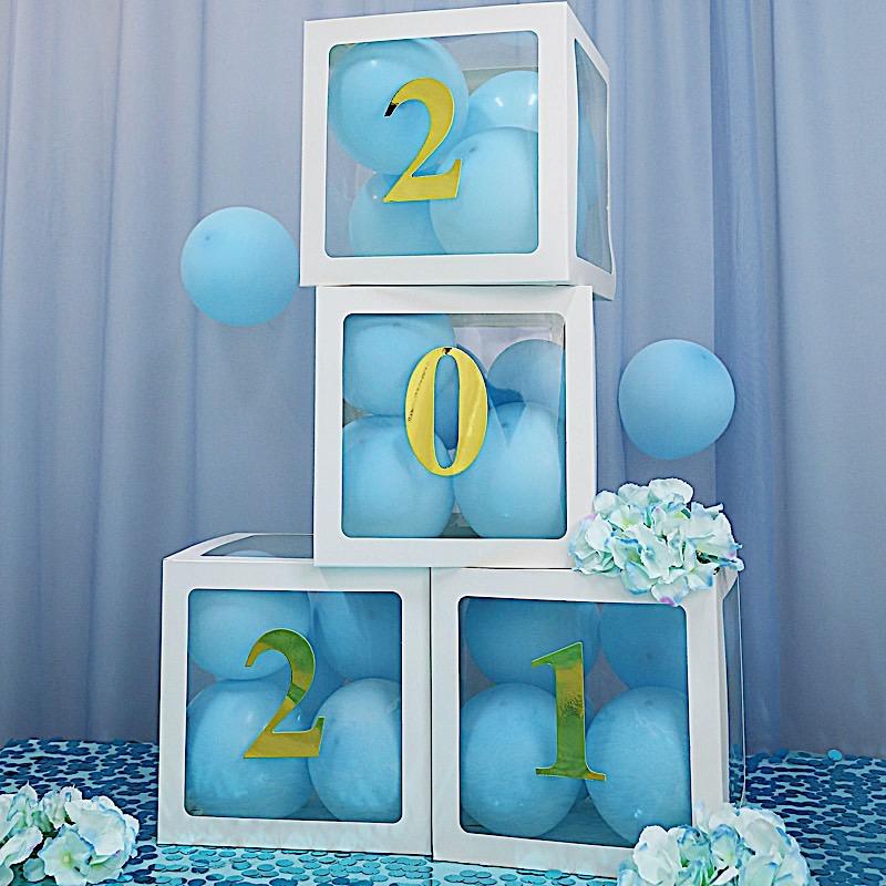 4 Metallic Gold 5 in Number Stickers Backdrop Wall Decorations