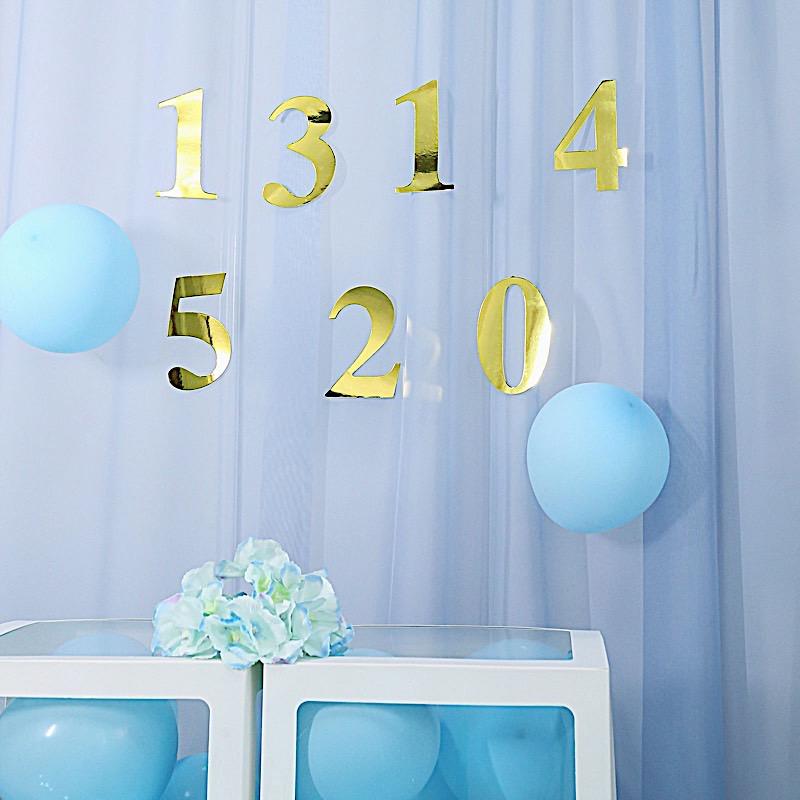 4 Metallic Gold 5 in Number Stickers Backdrop Wall Decorations