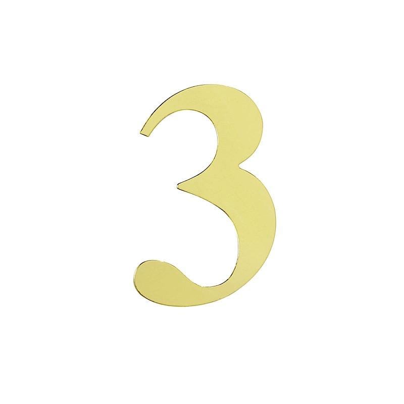 4 Metallic Gold 5 in Number Stickers Backdrop Wall Decorations