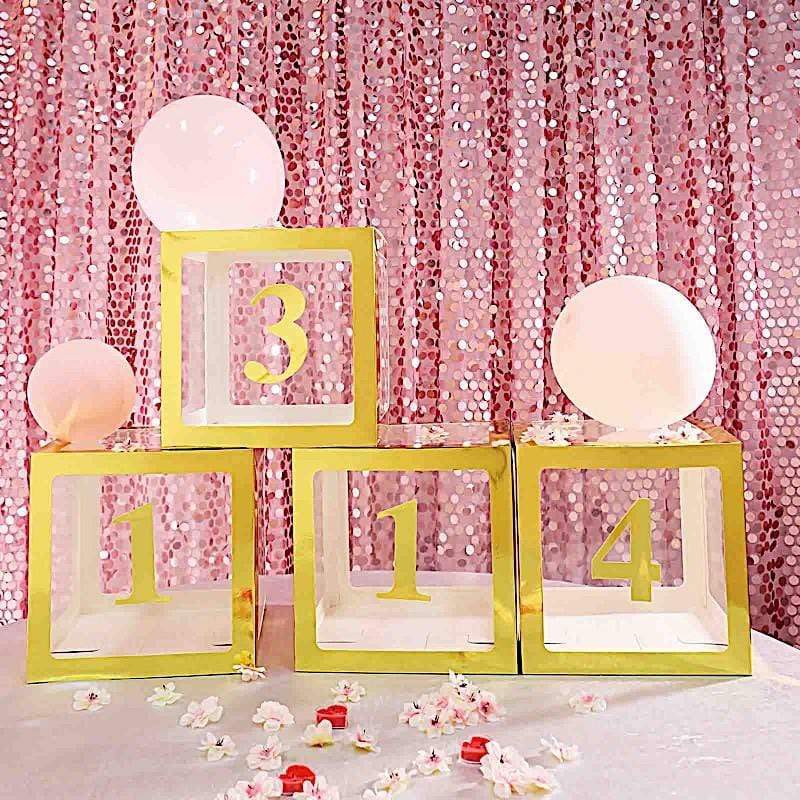 4 Metallic Gold 5 in Number Stickers Backdrop Wall Decorations