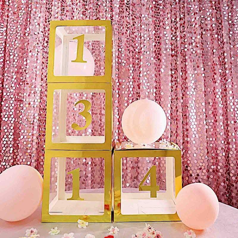 4 Metallic Gold 5 in Number Stickers Backdrop Wall Decorations