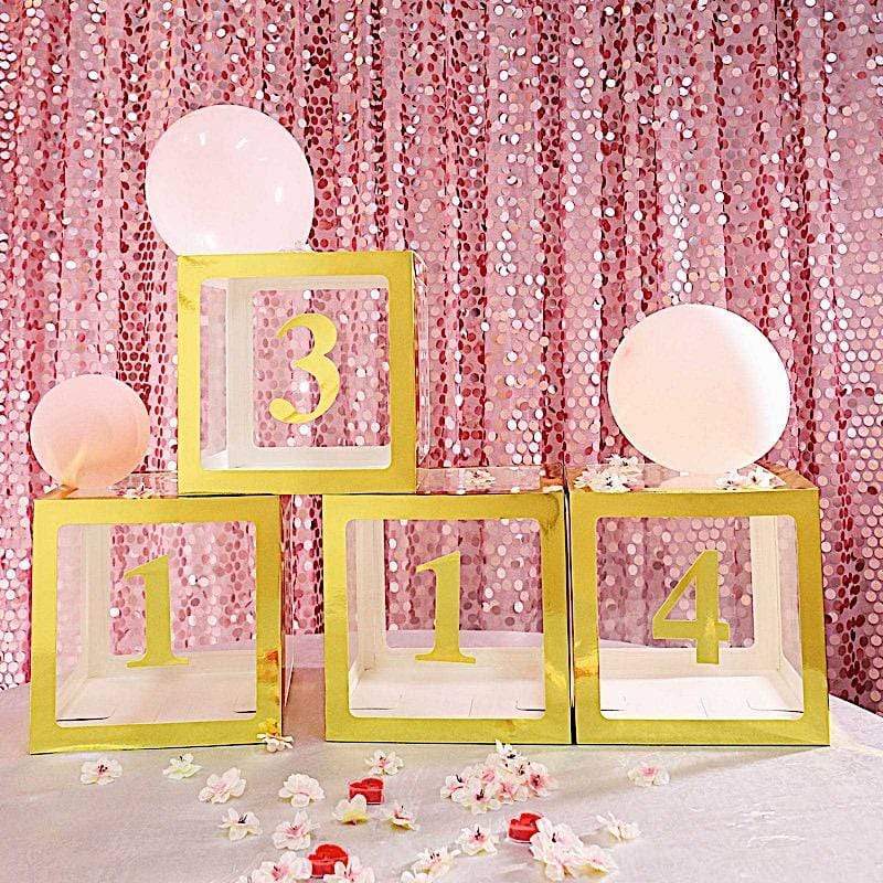 4 Metallic Gold 5 in Number Stickers Backdrop Wall Decorations