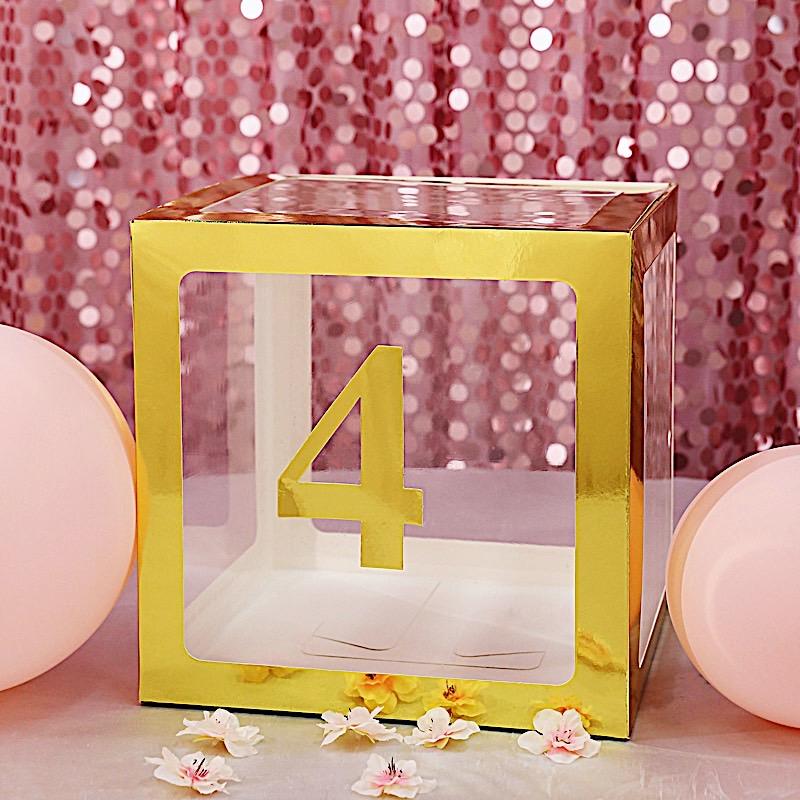4 Metallic Gold 5 in Number Stickers Backdrop Wall Decorations