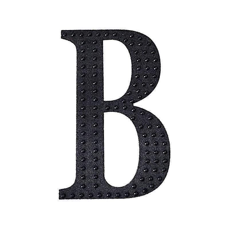 6 in Letter Black Self-Adhesive Rhinestones Gems Sticker