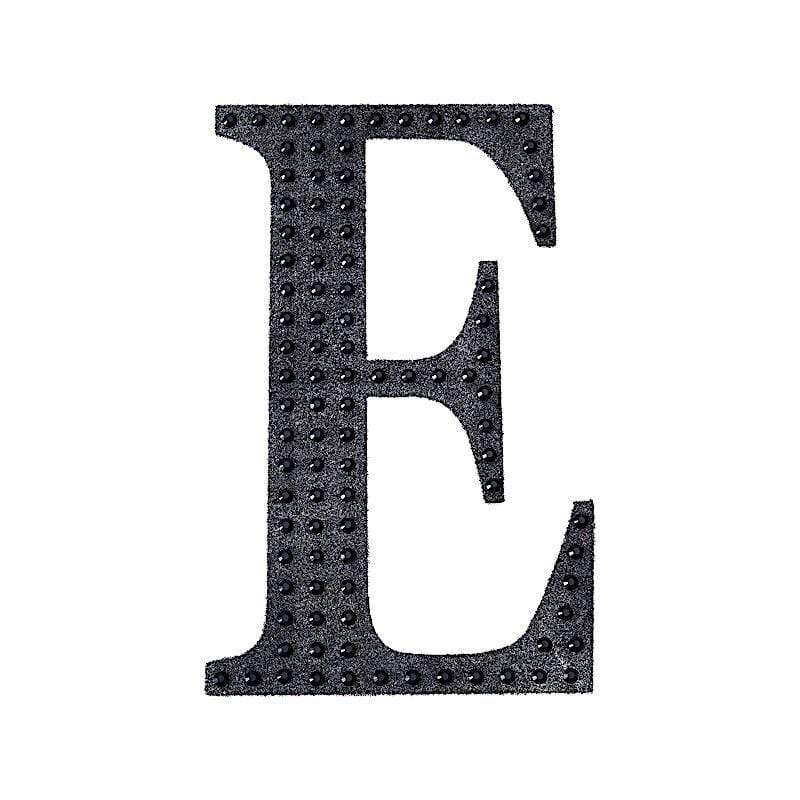 6 in Letter Black Self-Adhesive Rhinestones Gems Sticker