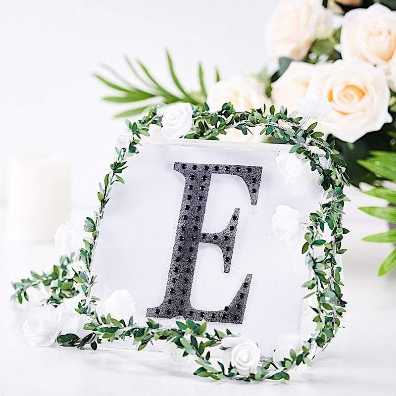 6 in Letter Black Self-Adhesive Rhinestones Gems Sticker