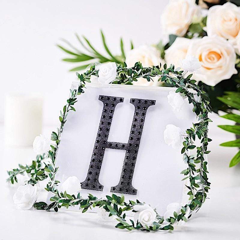 6 in Letter Black Self-Adhesive Rhinestones Gems Sticker