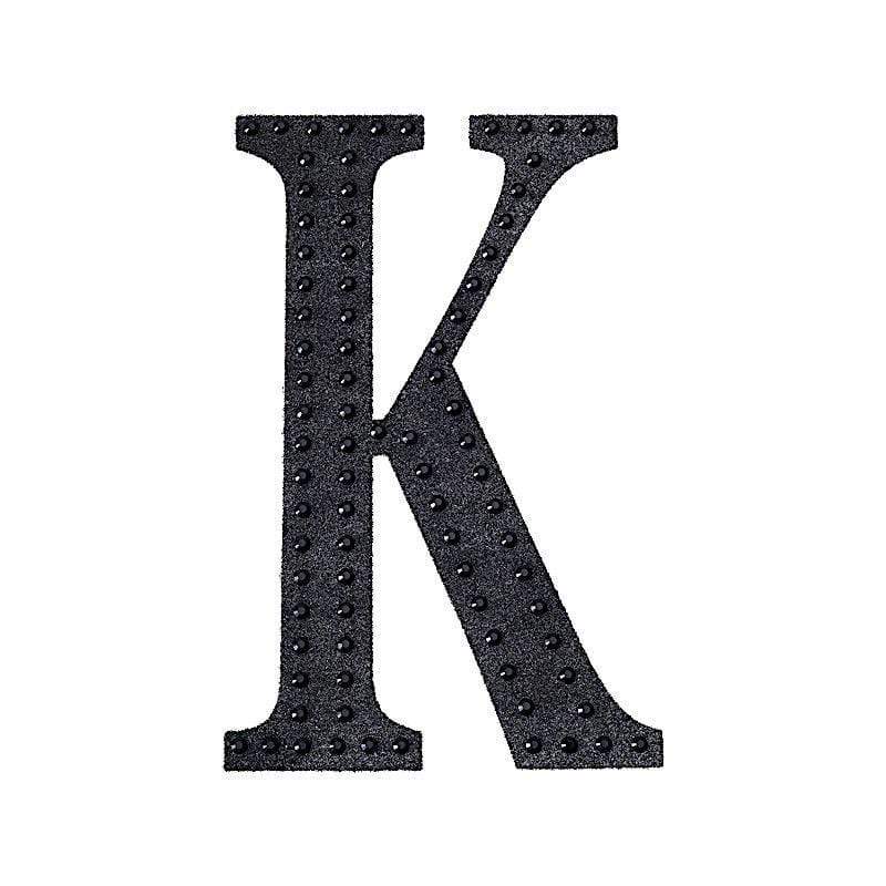 6 in Letter Black Self-Adhesive Rhinestones Gems Sticker