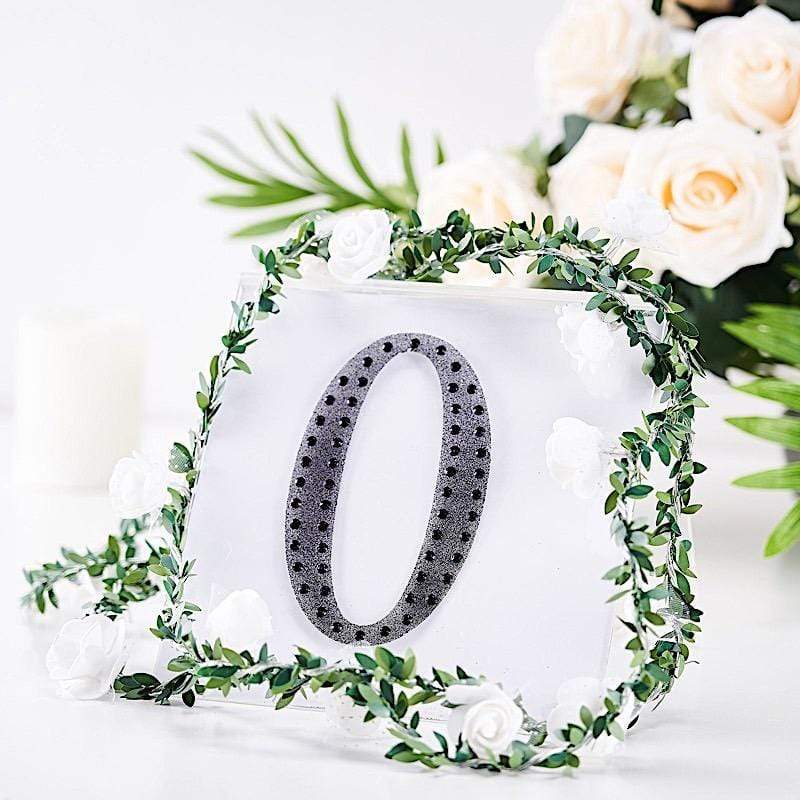 6 in Letter Black Self-Adhesive Rhinestones Gems Sticker
