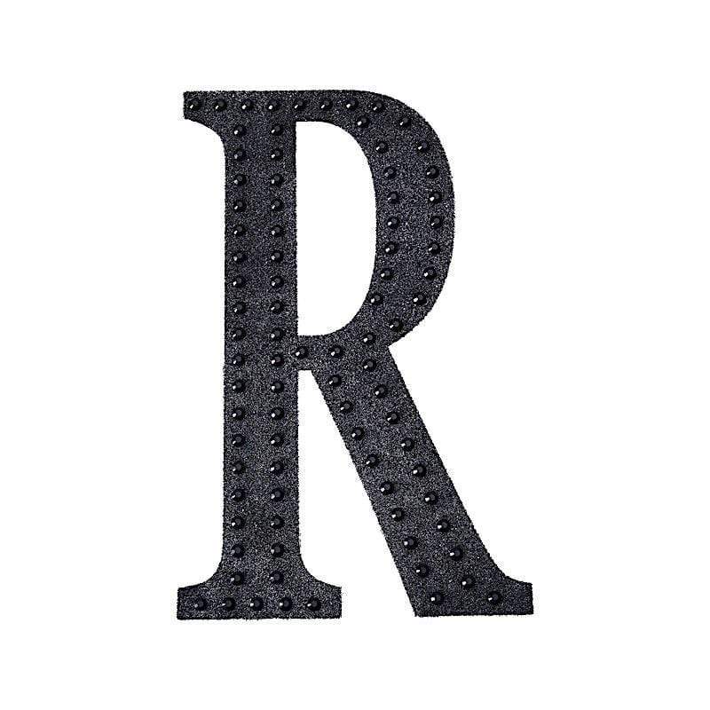 6 in Letter Black Self-Adhesive Rhinestones Gems Sticker